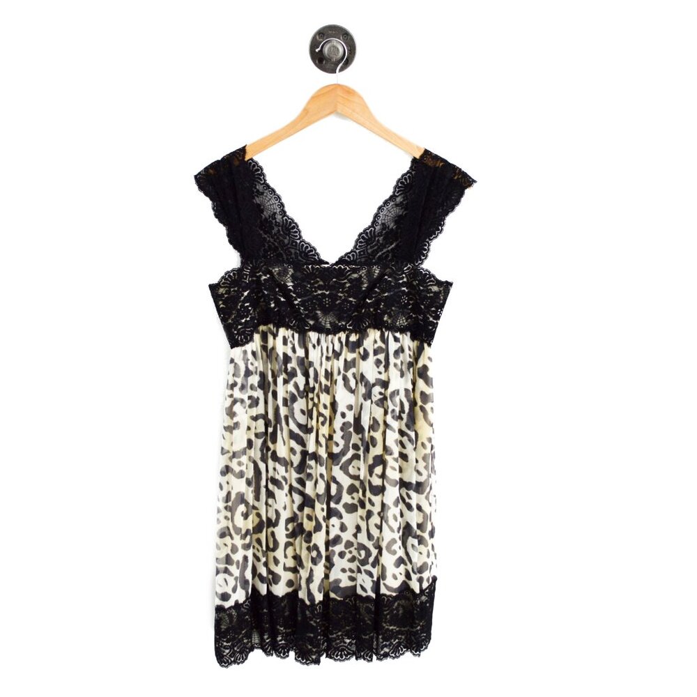 Marchesa Notte Leopard & Lace Dress #195-12